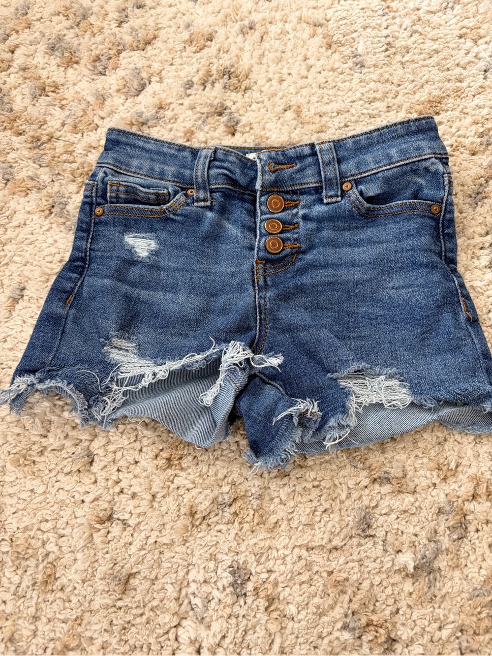 Girl’s Distressed Denim Shorts - Blue